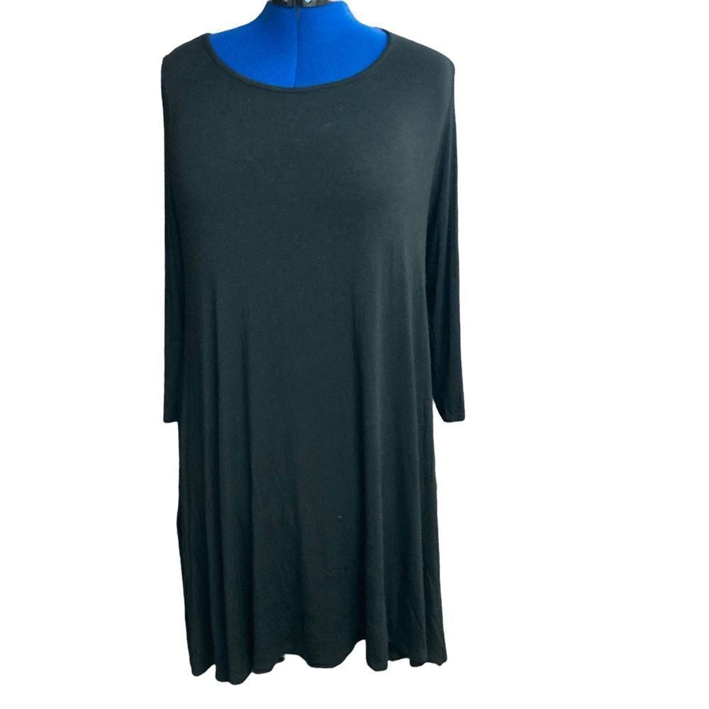 HERSHE Women’s‎ Black Swing Dress 3/4 length sleeves Size 2XL